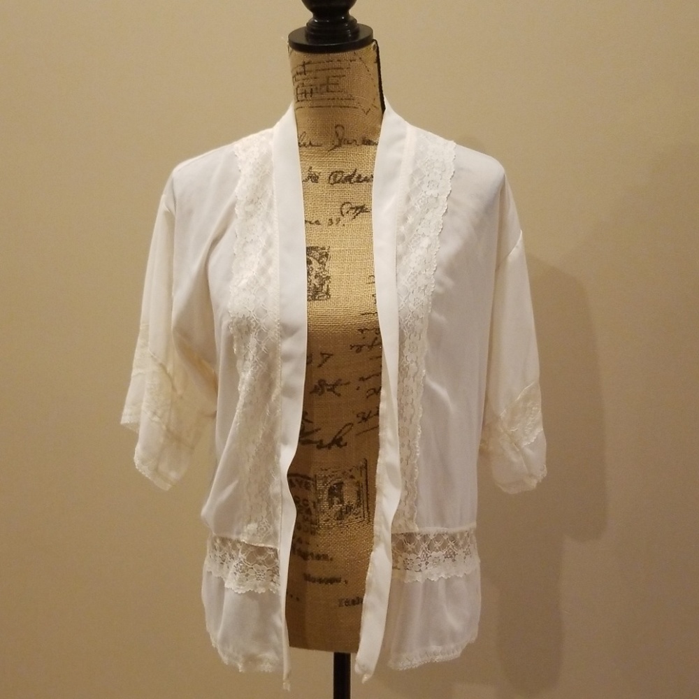 Max and Riley open caridgan ivory lace B212:4:418